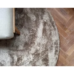 Vloerkleden|Hoogpolige Vloerkleden-Interieur05 Rond Hoogpolig vloerkleed Odelia Bruin/taupe - 160 x 160 cm
