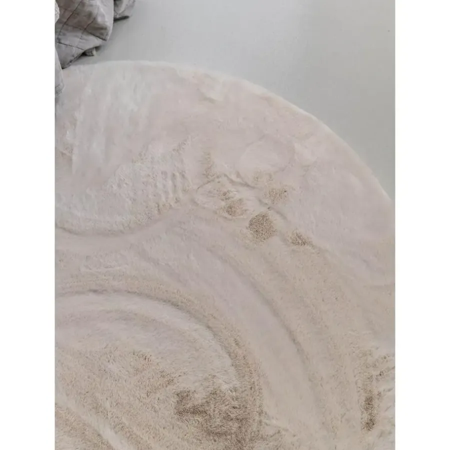 Interieur05 Rond Hoogpolig Vloerkleed Lux Creme - 240 x 240 cm