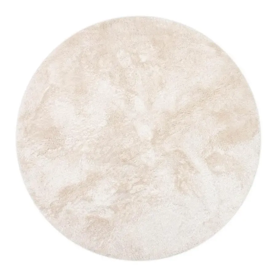 Hoogpolige Vloerkleden|Ronde Vloerkleden-Interieur05 Rond Hoogpolig vloerkleed Odelia beige/wit - 240 x 240 cm