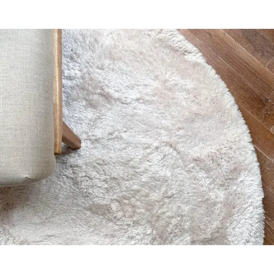 Hoogpolige Vloerkleden|Ronde Vloerkleden-Interieur05 Rond Hoogpolig vloerkleed Odelia beige/wit - 240 x 240 cm