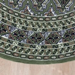 Ronde Vloerkleden-Interieur05 rond vintage vloerkleed Marad groen - 160 x 160 cm