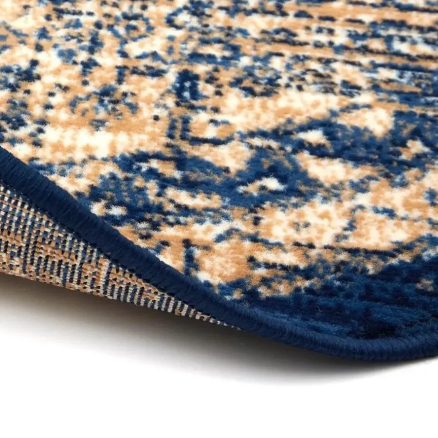 Interieur05 rond vintage vloerkleed Aila blauw - 190 x 190 cm