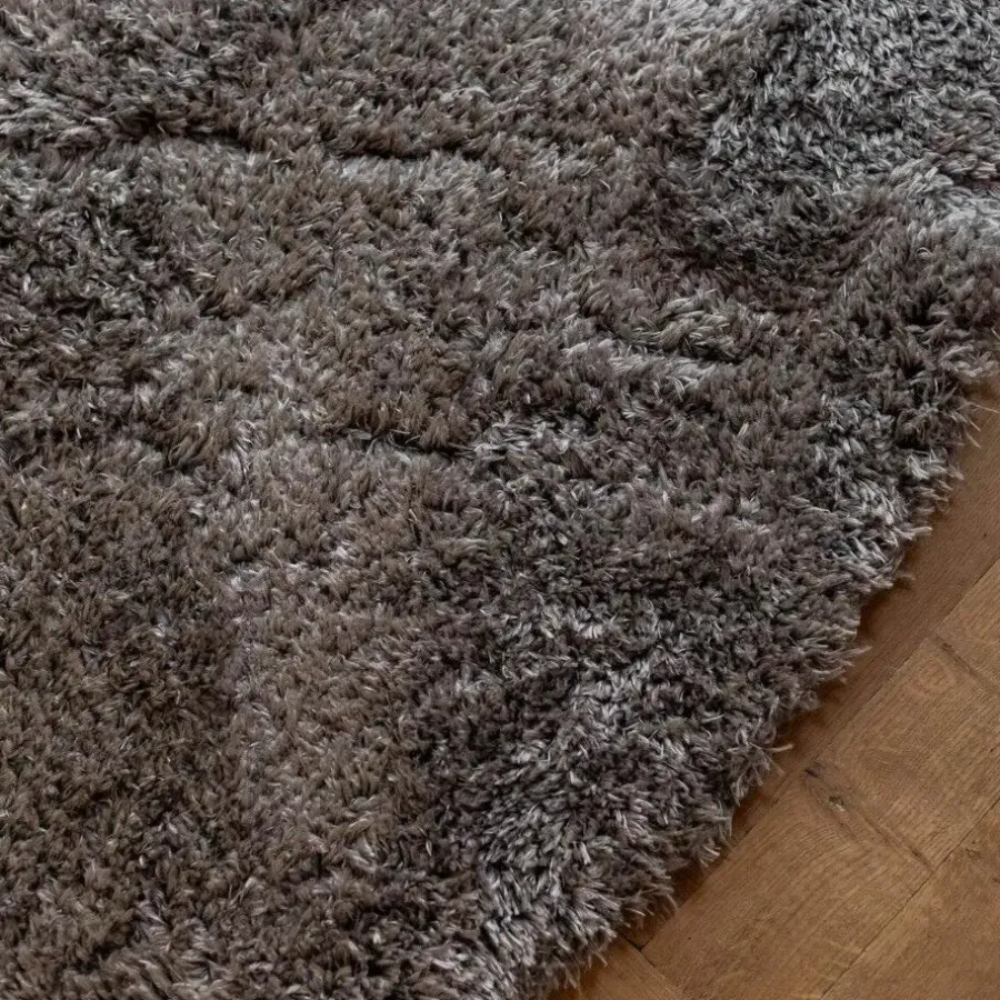 Hoogpolige Vloerkleden|Ronde Vloerkleden-Interieur05 rond vloerkleed Fender grijs/lichtgrijs - 200 x 200 cm