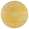 Ronde Vloerkleden-Interieur05 rond vloerkleed Keshan geel - 190 x 190 cm
