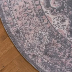 Interieur05 rond vloerkleed Keshan grijs - 160 x 160 cm