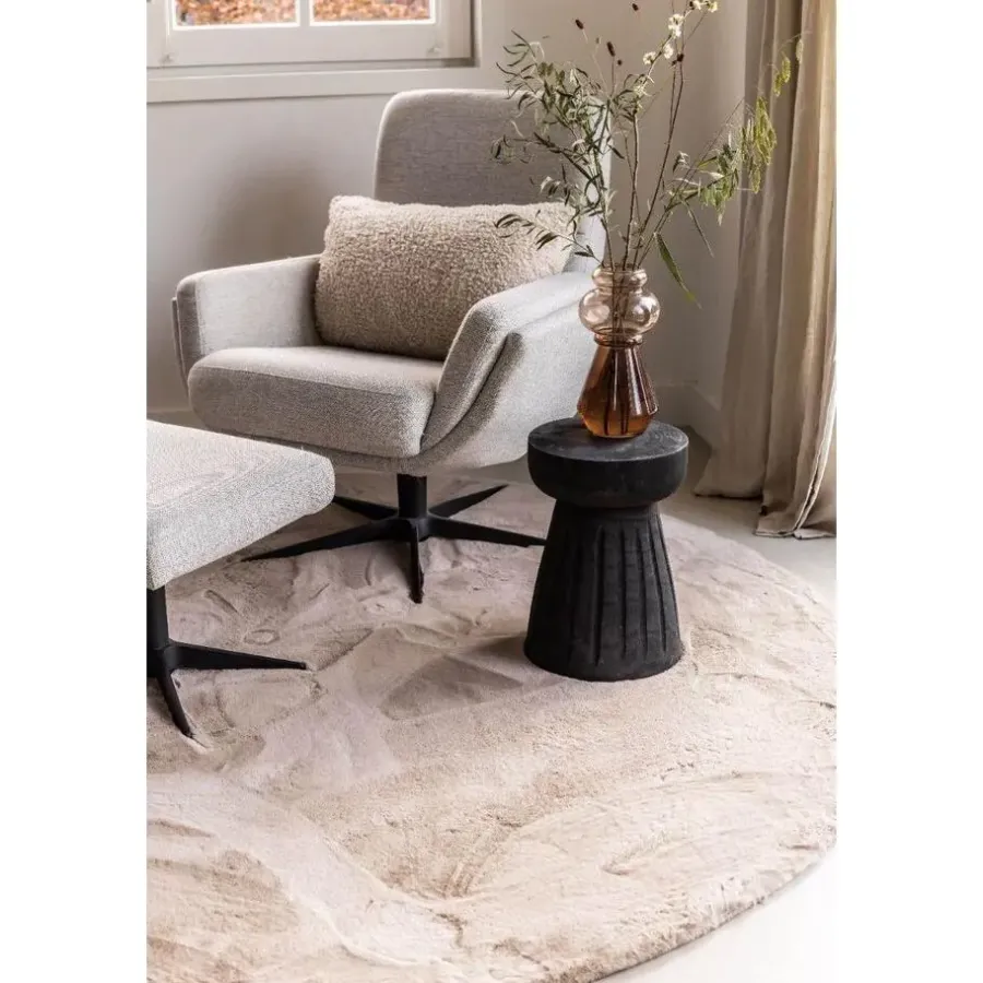 Interieur05 rond vloerkleed Lux beige/taupe - 160 x 160 cm