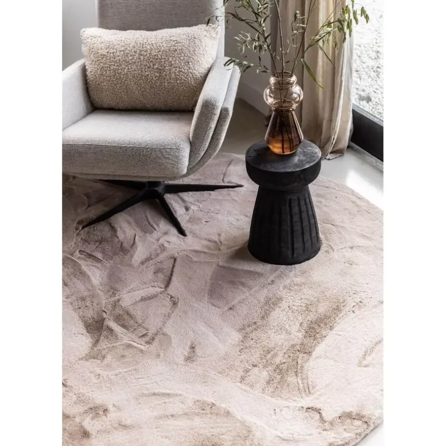Interieur05 rond vloerkleed Lux beige/taupe - 160 x 160 cm