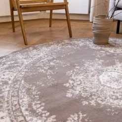Ronde Vloerkleden-Interieur05 rond vloerkleed Keshan taupe/bruin - 160 x 160 cm