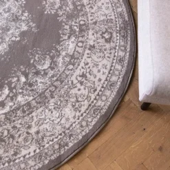 Ronde Vloerkleden-Interieur05 rond vloerkleed Keshan taupe/bruin - 160 x 160 cm