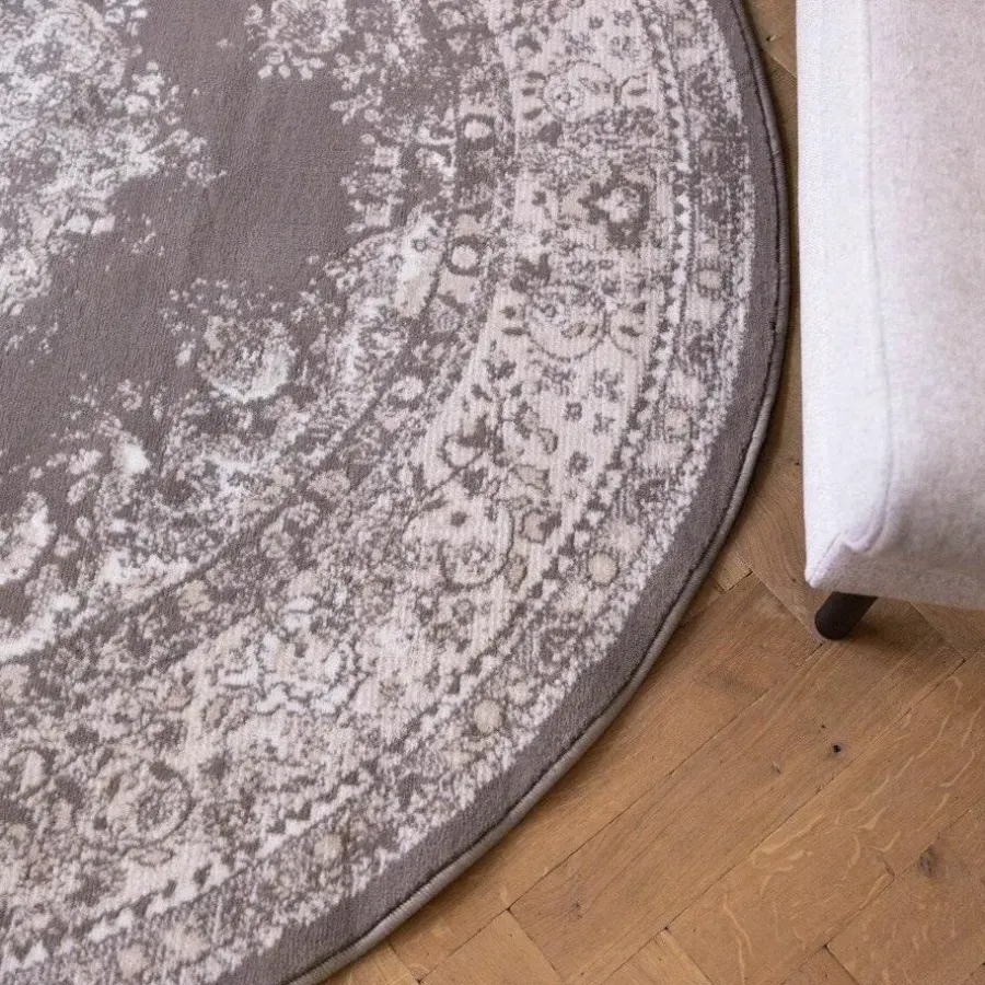 Ronde Vloerkleden-Interieur05 rond vloerkleed Keshan taupe/bruin - 160 x 160 cm