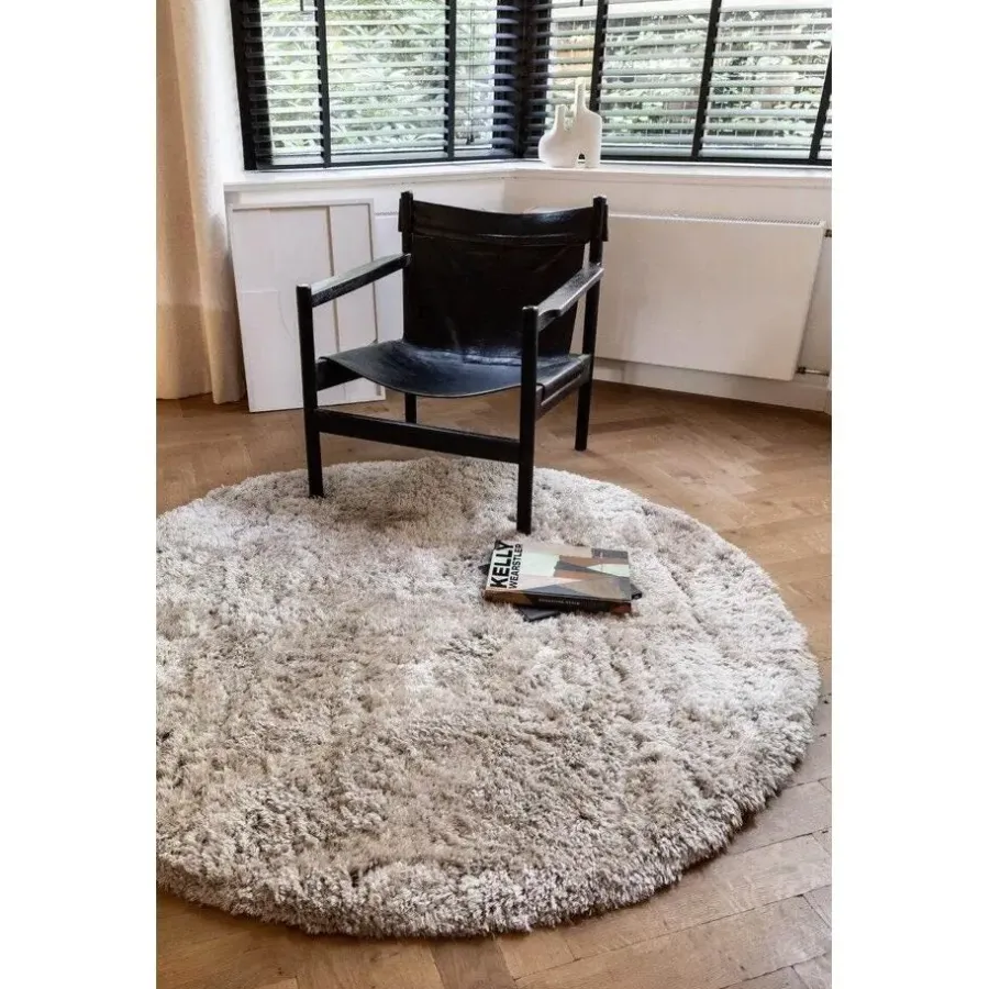 Hoogpolige Vloerkleden|Ronde Vloerkleden-Interieur05 rond vloerkleed Fender wit/creme - 240 x 240 cm