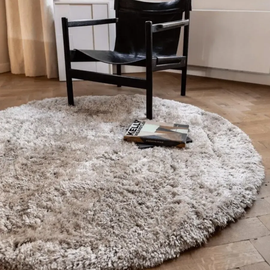 Hoogpolige Vloerkleden|Ronde Vloerkleden-Interieur05 rond vloerkleed Fender wit/creme - 240 x 240 cm