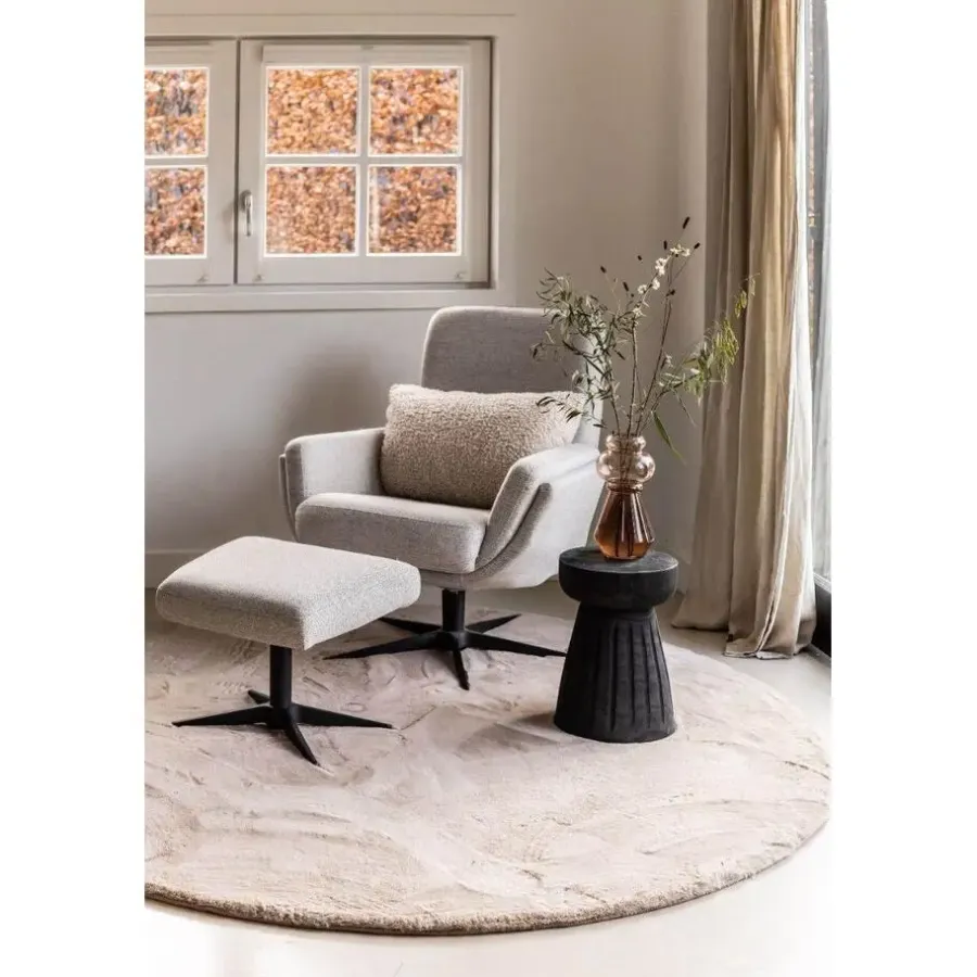 Hoogpolige Vloerkleden|Ronde Vloerkleden-Interieur05 rond vloerkleed Lux beige/taupe - 200 x 200 cm