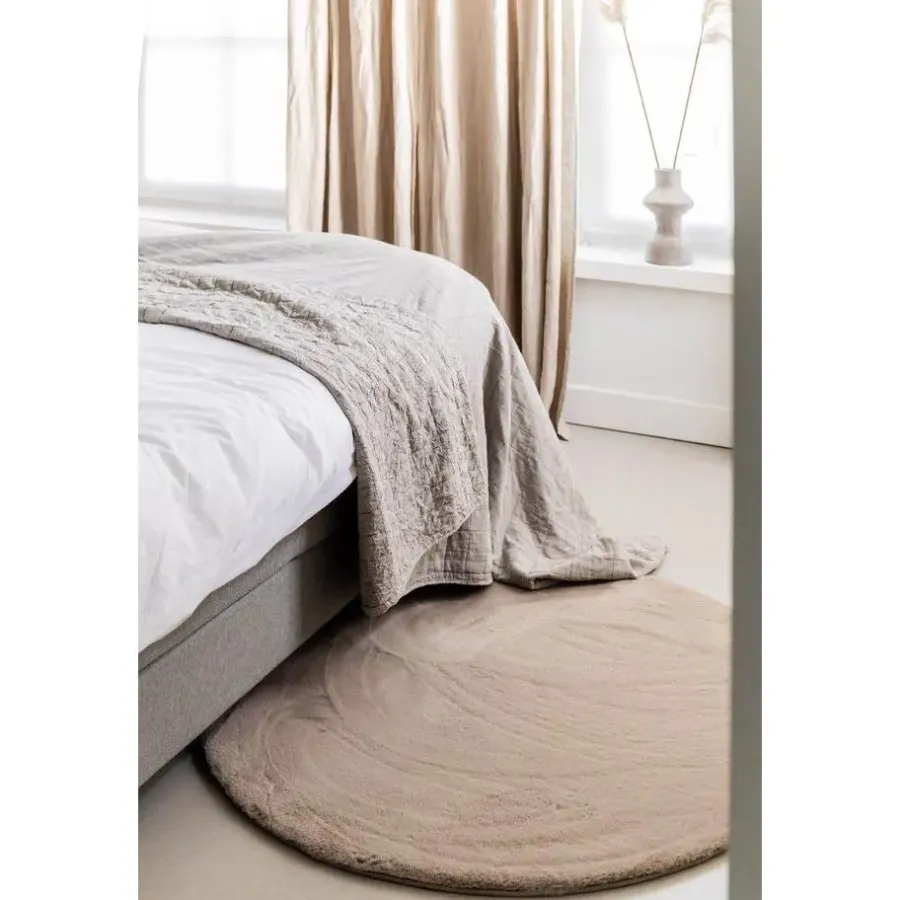 Hoogpolige Vloerkleden|Ronde Vloerkleden-Interieur05 rond vloerkleed Lux beige/taupe - 200 x 200 cm