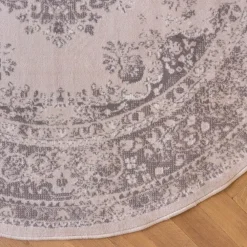 Vloerkleden|Laagpolige Vloerkleden-Interieur05 rond vloerkleed Keshan zand/beige - 160 x 160 cm