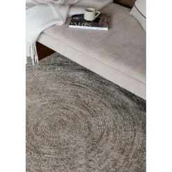 Vloerkleden|Laagpolige Vloerkleden-Interieur05 rond vloerkleed Gapo grijs/bruin - 150 x 150 cm