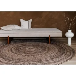 Ronde Vloerkleden-Interieur05 rond vloerkleed Gapo donkerbruin - 150 x 150 cm