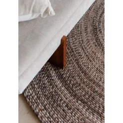 Ronde Vloerkleden-Interieur05 rond vloerkleed Gapo donkerbruin - 150 x 150 cm
