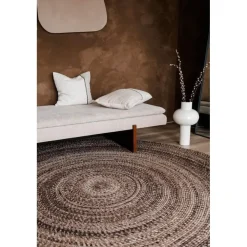 Laagpolige Vloerkleden|Ronde Vloerkleden-Interieur05 rond vloerkleed Gapo donkerbruin - 220 x 220 cm
