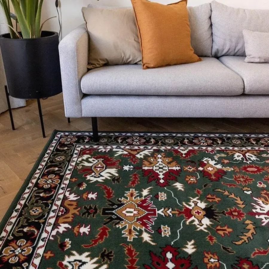 Laagpolige Vloerkleden-Interieur05 vintage Vloerkleed Funda Groen - 230 x 160 cm