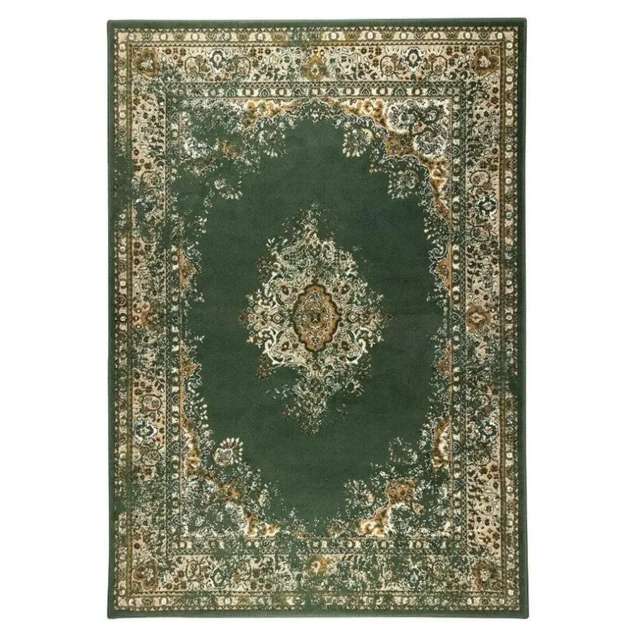 Laagpolige Vloerkleden-Interieur05 Vintage Vloerkleed Keshan groen - 150 x 80 cm