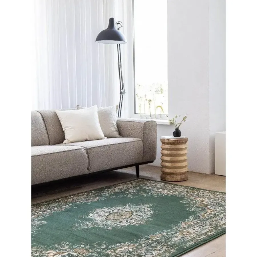 Laagpolige Vloerkleden-Interieur05 Vintage Vloerkleed Keshan groen - 150 x 80 cm