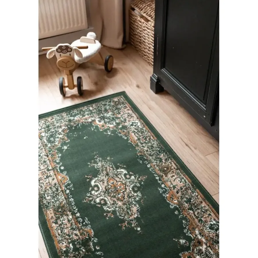 Laagpolige Vloerkleden-Interieur05 Vintage Vloerkleed Keshan groen - 150 x 80 cm