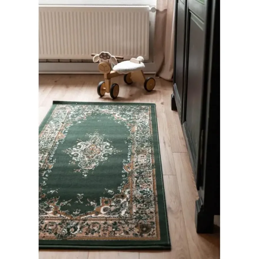 Laagpolige Vloerkleden-Interieur05 Vintage Vloerkleed Keshan groen - 150 x 80 cm