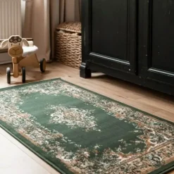 Laagpolige Vloerkleden-Interieur05 Vintage Vloerkleed Keshan groen - 150 x 80 cm