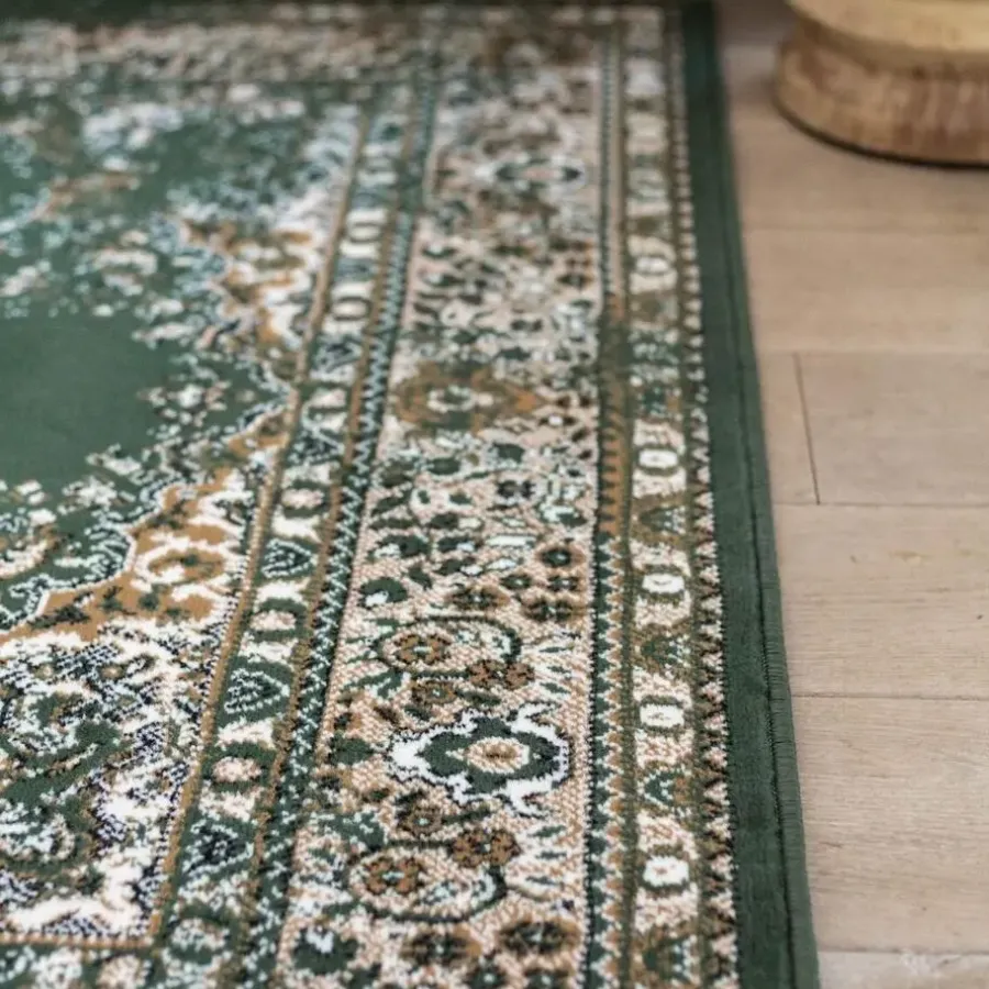 Laagpolige Vloerkleden-Interieur05 Vintage Vloerkleed Keshan groen - 150 x 80 cm
