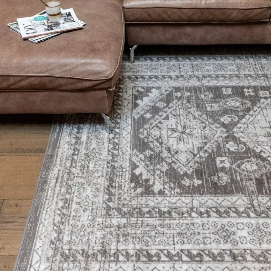 Vloerkleden|Laagpolige Vloerkleden-Interieur05 Vintage Vloerkleed Aila Taupe - 230 x 160 cm