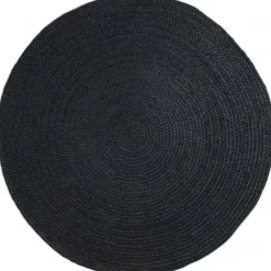 Eva Interior Interieur05 Vloerkleed - Jute Rond - Zwart - 150Ø
