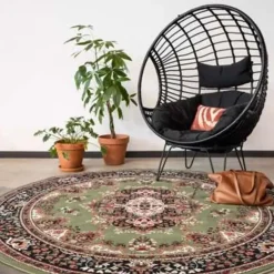 Vloerkleden|Laagpolige Vloerkleden-Interieur05 Vloerkleed Nain - Groen - 235 cm - (XL)