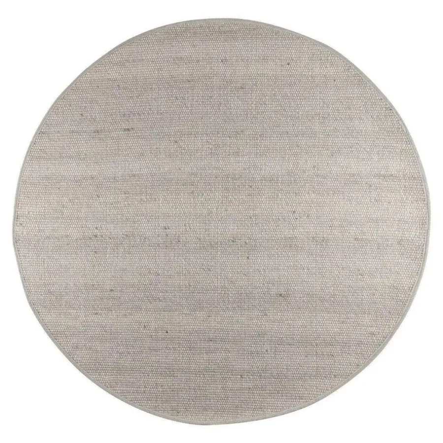 Interieur05 Wollen Vloerkleed Rond Lichtgrijs Vik - 160 x 160 cm