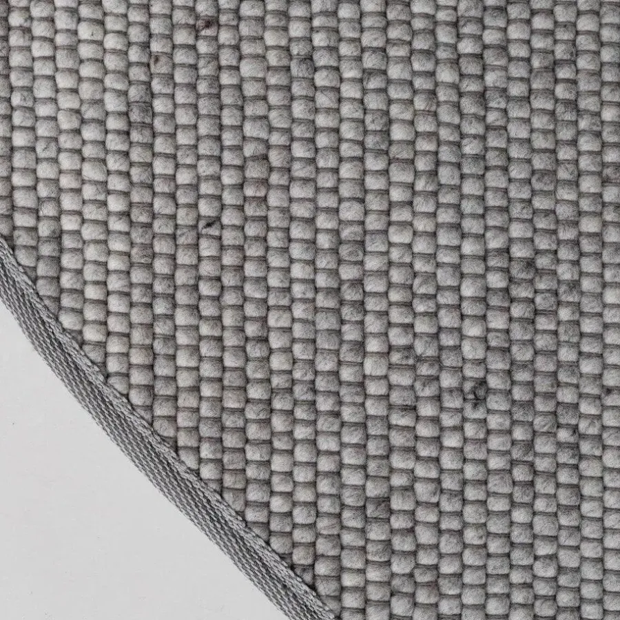 Interieur05 Wollen Vloerkleed Rond Lichtgrijs Vik - 160 x 160 cm
