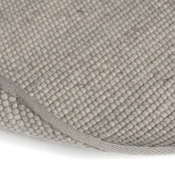 Interieur05 Wollen Vloerkleed Rond Lichtgrijs Vik - 160 x 160 cm