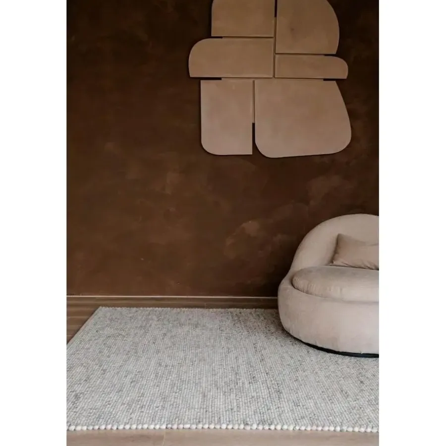 Laagpolige Vloerkleden-Interieur05 Wollen Vloerkleed beige/wit gemeleerd Vik - 230 x 160 cm