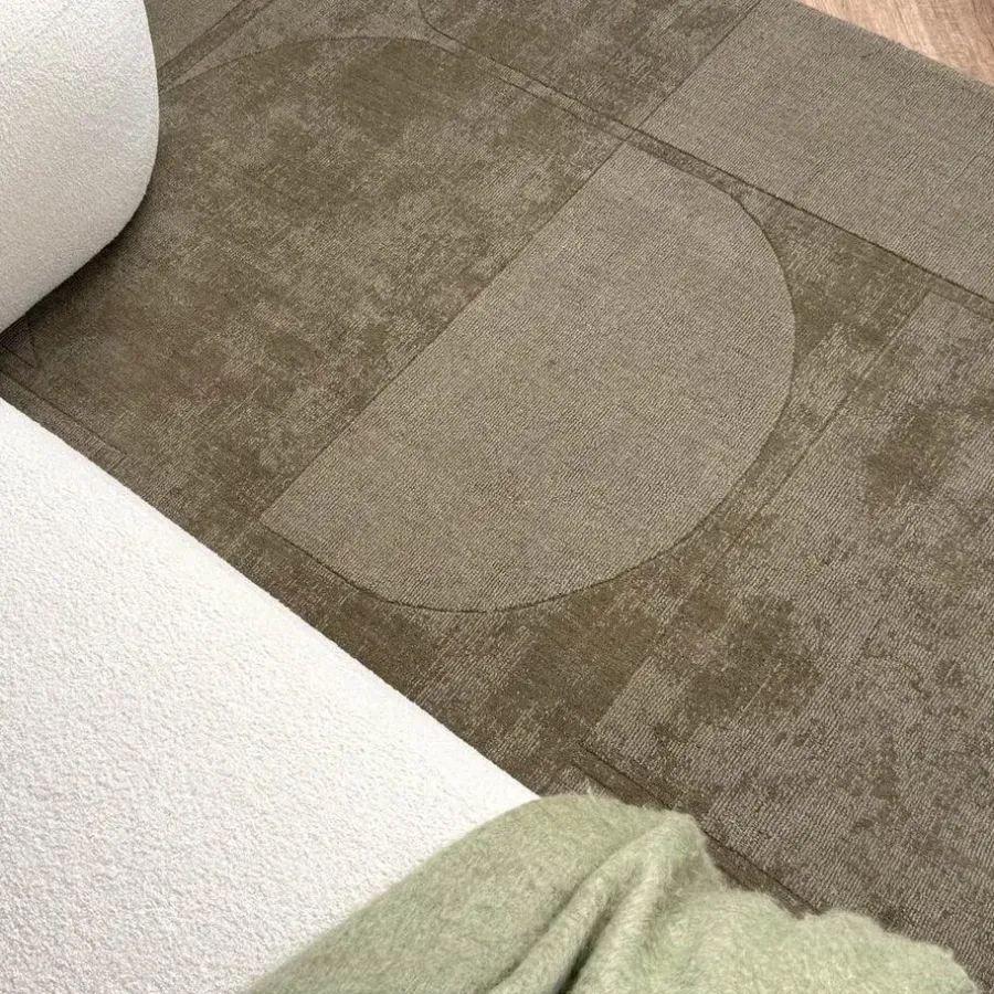 Vloerkleden|Laagpolige Vloerkleden-Interieur05 wollen vloerkleed groen Twig - 230 x 160 cm
