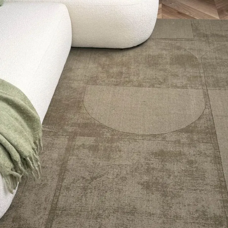 Vloerkleden|Laagpolige Vloerkleden-Interieur05 wollen vloerkleed groen Twig - 230 x 160 cm
