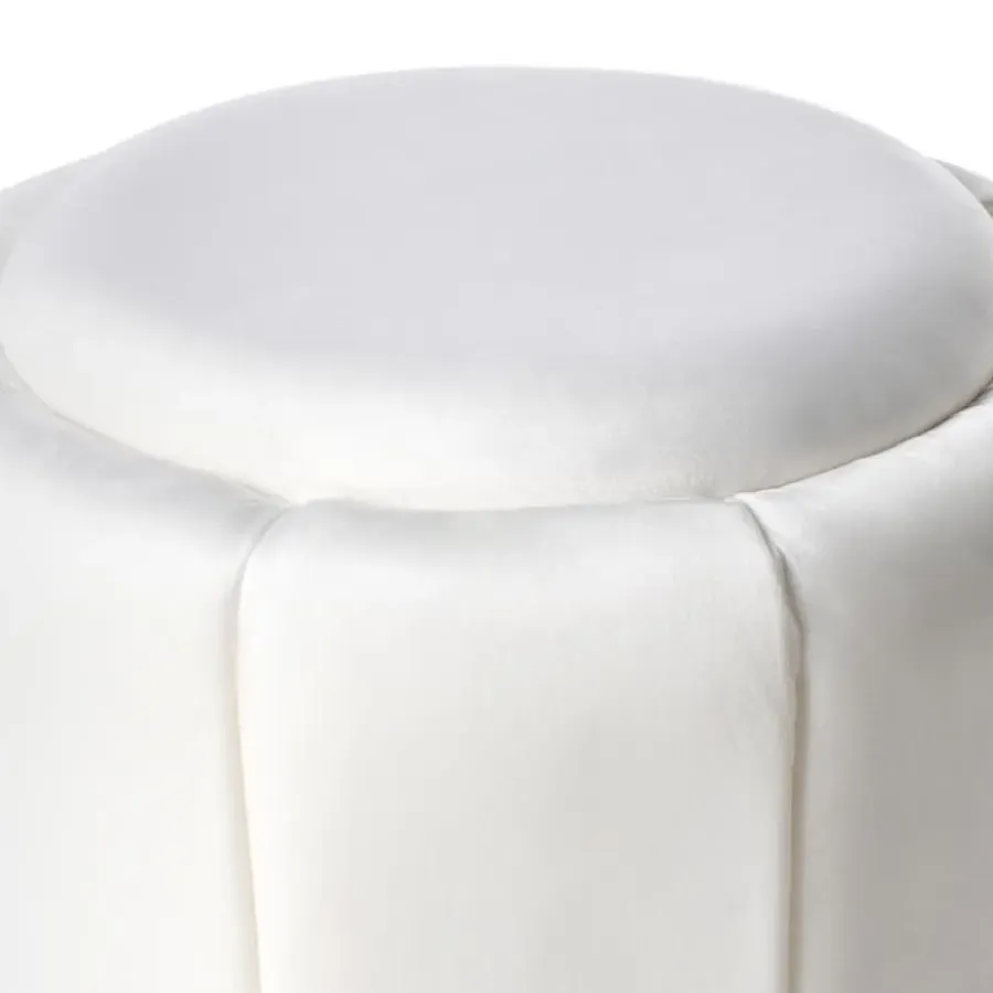 Poefen-Leen Bakker IRVING - Poef - Wit - 43 cm - Fluweel