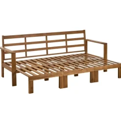 Leen Bakker ISOLELLO - Tuinbank met kussens - Lichtbeige - Acaciahout