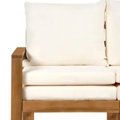 Leen Bakker ISOLELLO - Tuinbank met kussens - Lichtbeige - Acaciahout
