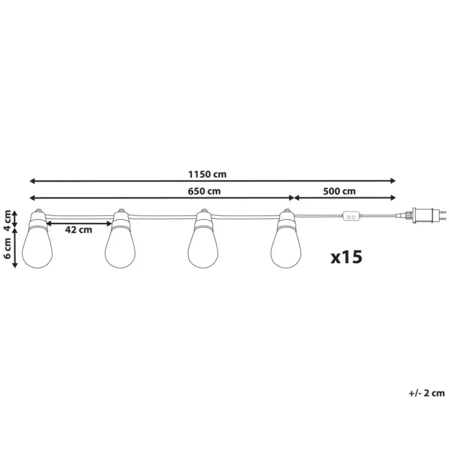 Lichtsnoeren-Beliani ITTILEQ - LED kerstverlichting - Zwart - 1150 cm - PVC