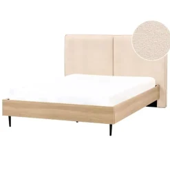 Beliani IZERNORE - Bed - Beige - 140 x 200 cm - Bouclé
