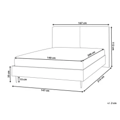 Beliani IZERNORE - Bed - Beige - 140 x 200 cm - Bouclé