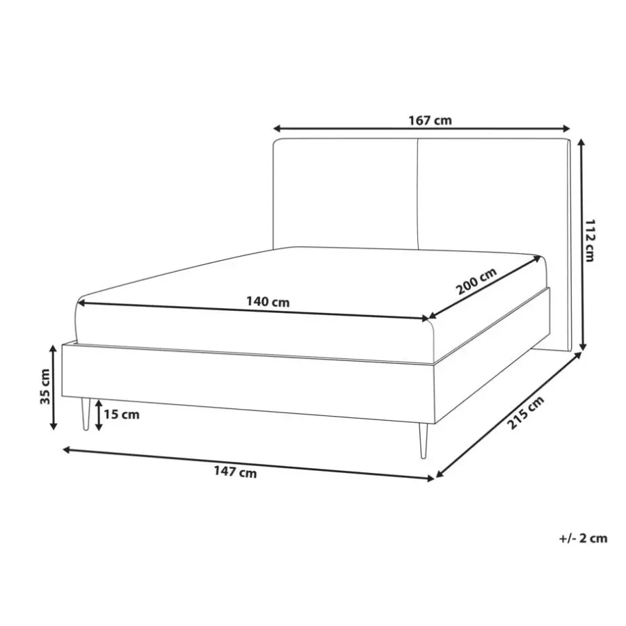 Beliani IZERNORE - Bed - Beige - 140 x 200 cm - Bouclé
