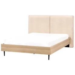 Beliani IZERNORE - Bed - Beige - 140 x 200 cm - Bouclé