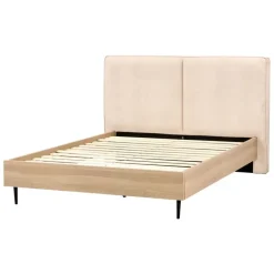 Beliani IZERNORE - Bed - Beige - 140 x 200 cm - Bouclé