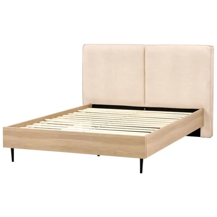 Beliani IZERNORE - Bed - Beige - 140 x 200 cm - Bouclé