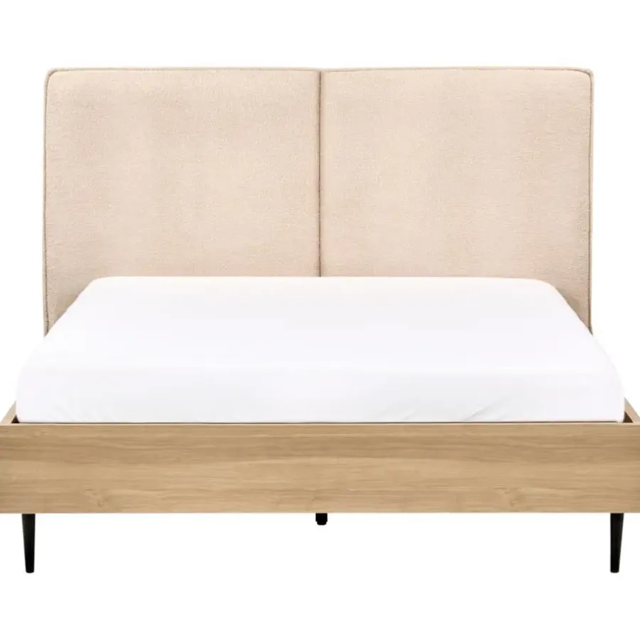 Beliani IZERNORE - Bed - Beige - 140 x 200 cm - Bouclé